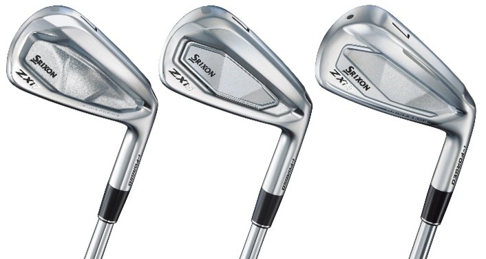 左から「スリクソンZXi7アイアン」、「スリクソンZXi5 アイアン」、「スリクソンZXi4 アイアン」