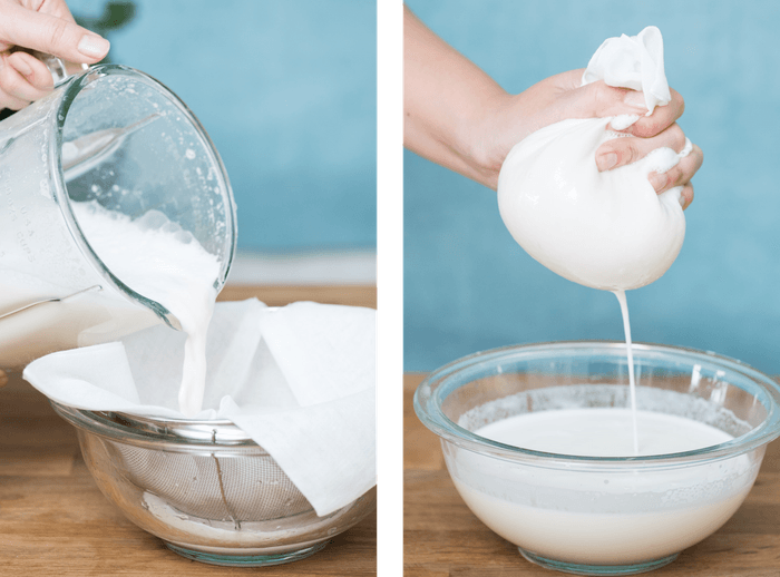 (3)アーモンドミルクを濾す