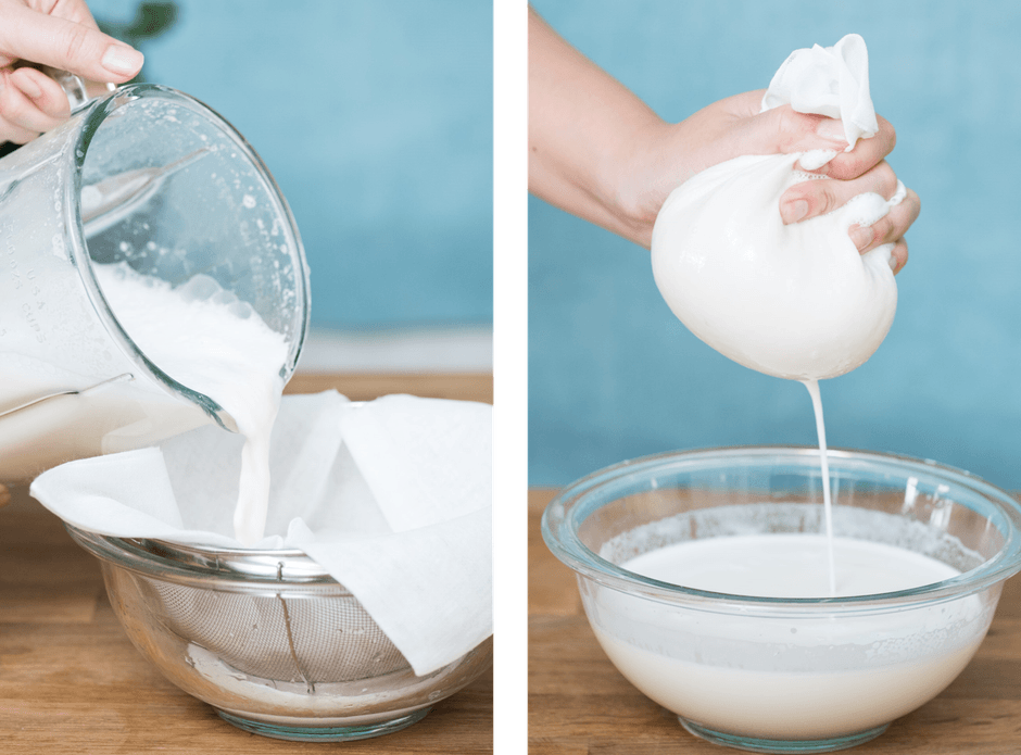 (3)アーモンドミルクを濾す