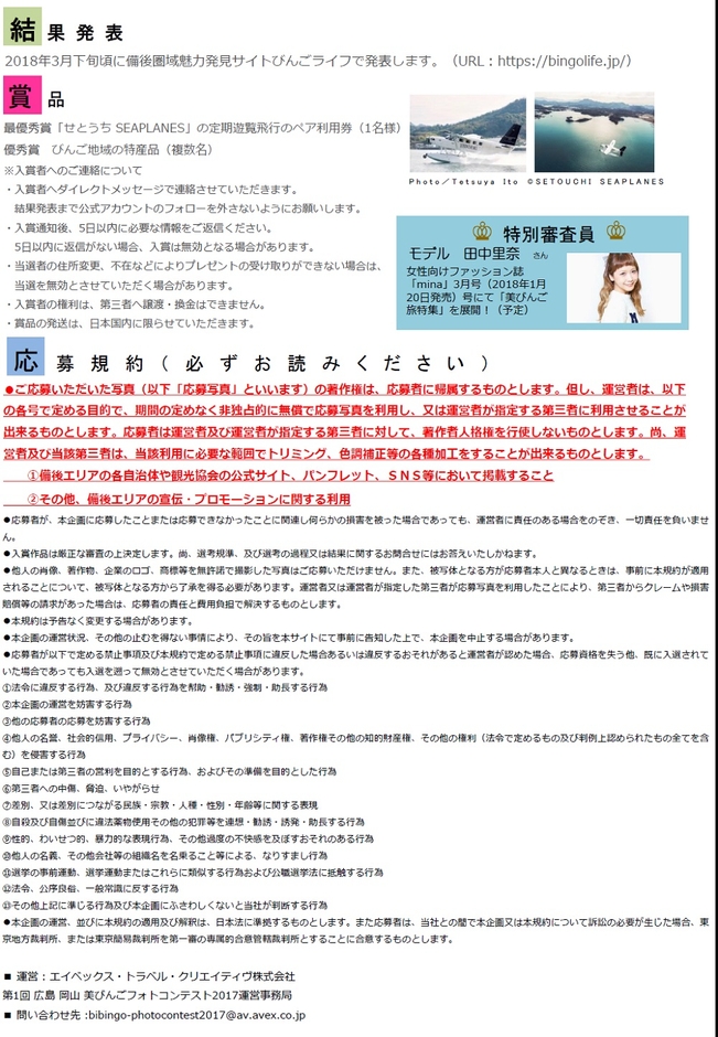 美びんご（びびんご）フォトコンテスト2017（チラシ裏）