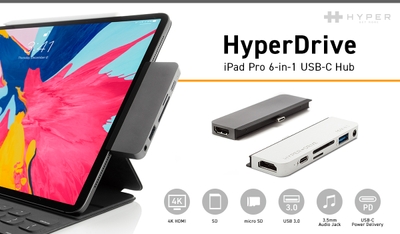 HyperDrive、iPad Pro2018モデル専用6in1USB-Cハブ発売