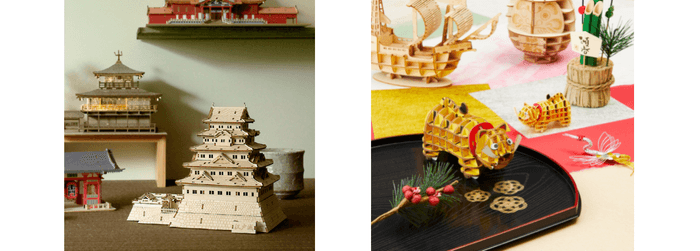Wooden Art ki-gu-mi 江戸城/Wooden Art ki-gu-mi 寅/Paper Art si-gu-mi 寅