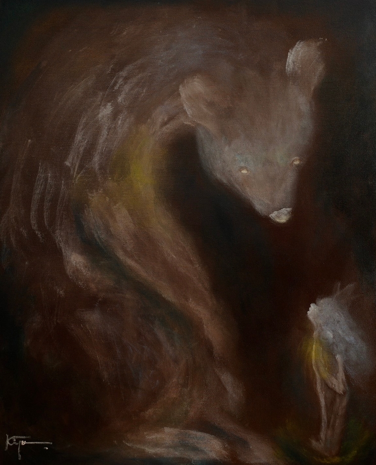 「きみとぼくはおなじ」530x650  acrylic,oilpastel