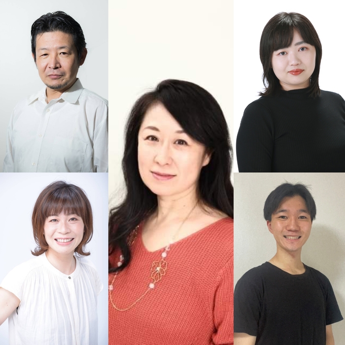 (中央)齋木亨子(左上)木の下敬志(右上)法霊崎美佳(左下)堀江あや子(右下)山本嵐太
