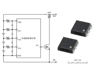 2～3セル用リチウムイオン電池セカンドプロテクトIC 「S-8223A/B/C/Dシリーズ」を発売