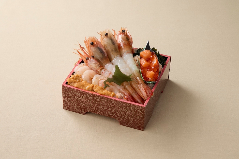 【魚と肉と北海道 蔵】「海老3種豪快盛弁当」