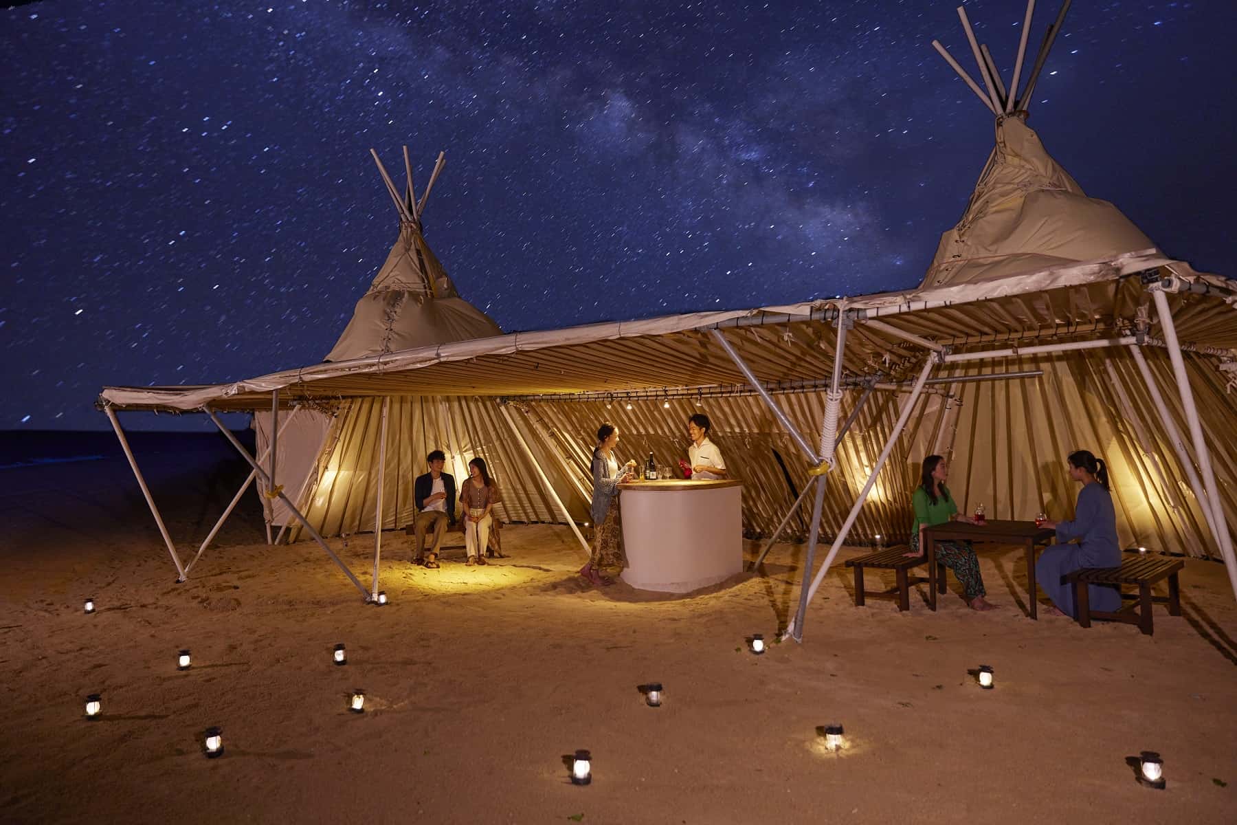 【リゾナーレ小浜島】冬のビーチを満喫！お酒と沖縄の食材を味わう 「ナイトビーチBar」登場｜期間：2023年2月1日～28日