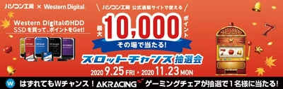 パソコン工房 ＆ ウエスタンデジタル コラボ企画 その場で当たるスロットチャンス抽選会 を開催！ ～最大10,000ポイントが当たるキャンペーン！！～