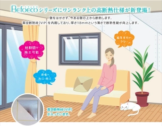 省エネ・快適・健康を実現する断熱リフォーム製品 「リフォエコ」シリーズに優れた断熱性能を有する 真空断熱材(VIP)を内蔵した「リフォエコVIP」が新登場
