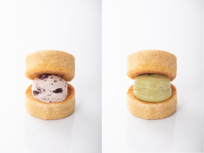 左)つぶつぶあずきの小倉あんバター 右)抹茶こしあんのなめらかあんバター