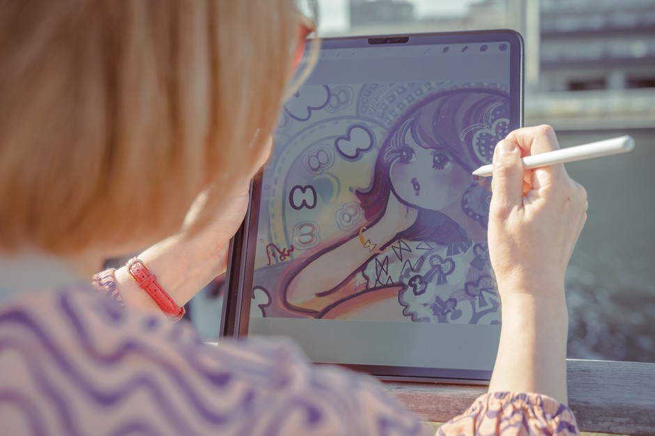 iPadで描いてる風景