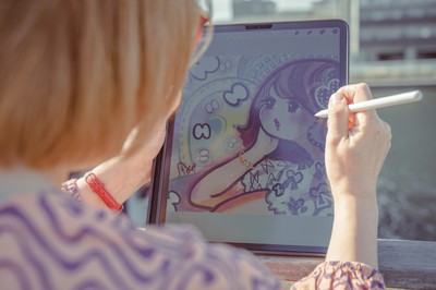 iPadで描いてる風景