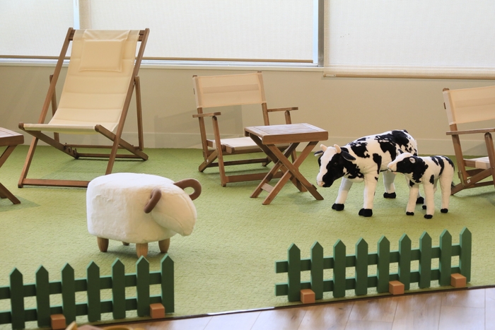 お風呂上りやご到着時にもご利用可能なリラクゼーションスペース