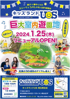 『キッズランドUS 埼玉熊谷店』広くなってリニューアル!