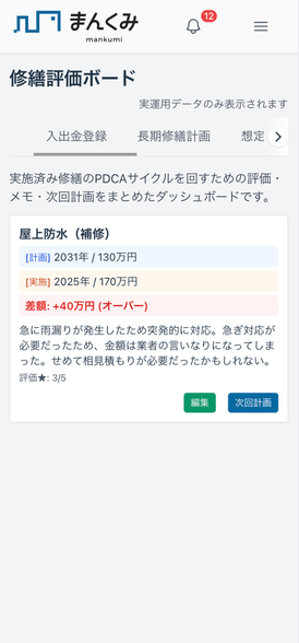 修繕評価ボード(スマホ)