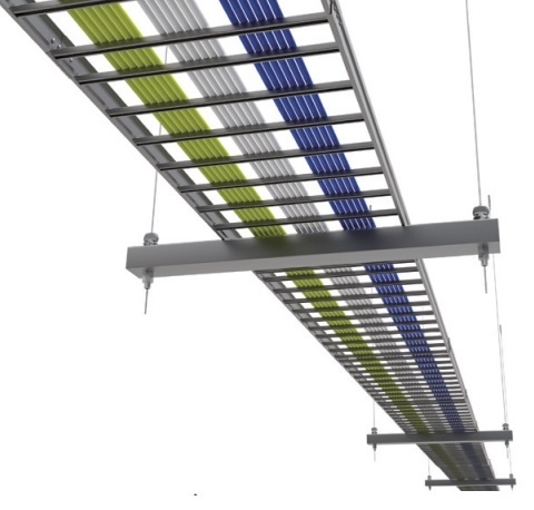 ケーブルラック 鉛直自重支持ワイヤ工法