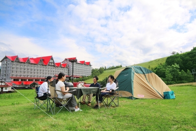 ホテル目の前でお手軽キャンプ
