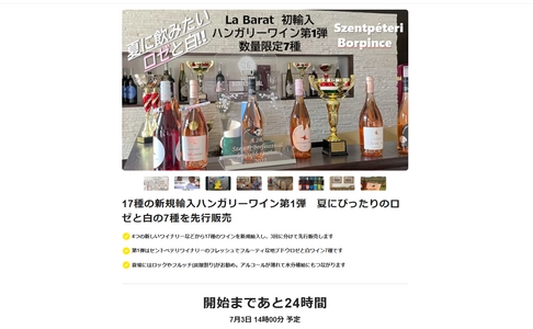 夏場にぴったり！ロックやフルッチ(炭酸割り)で楽しめる 新規輸入ハンガリーワイン ロゼと白をMakuakeにて販売開始