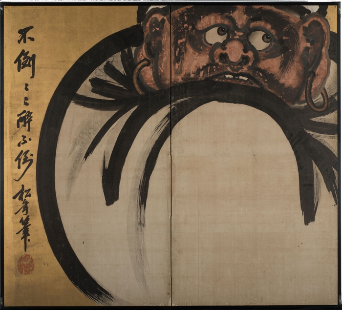 Photo.17 不倒達磨図屏風 鈴木松年筆 明治時代 大本山總持寺蔵 (展示期間:10/31~11/23)