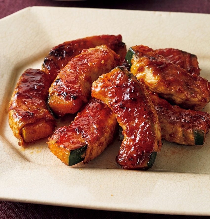 かぼちゃの肉巻き照り焼き