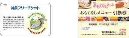 【左】1日乗り放題乗車券 【右】おもてなしメニュー引換券
