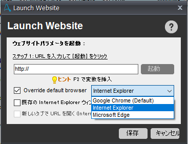 Launch Website コマンド