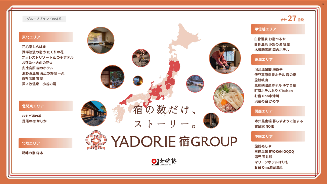 女将塾、全国27宿の新グループブランド「YADORIE」を10月1日始動 ~統一しないことを、統一する旅館再生へ。全27宿・27泊が当たる誕生記念キャンペーンも開催~