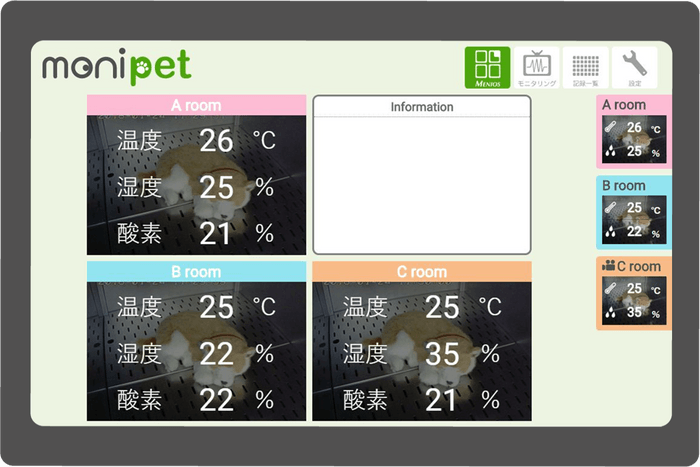 動物遠隔見守りシステム「monipet」