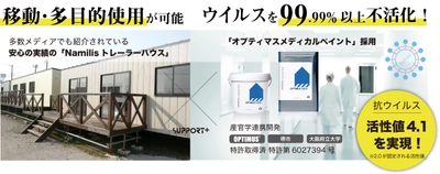 災害時やコロナ患者の収容・待機スペースとして利用できる “完全抗菌仕様のトレーラーハウス”の展開を開始