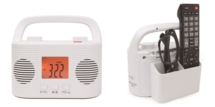 〔左:見やすい液晶表示/右:便利なリモコンホルダー付〕