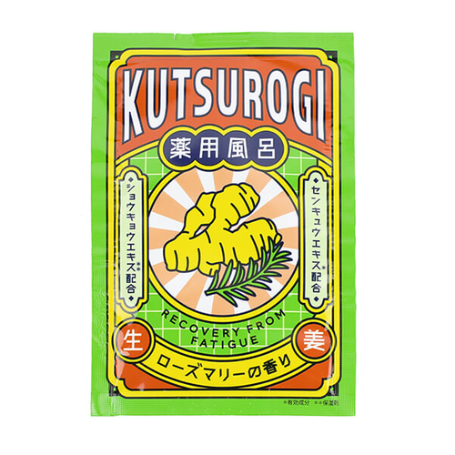 「バスソルト KUTSUROGI薬用風呂」価格：132円／疲労回復を期待できる有効成分配合の薬用入浴剤。
