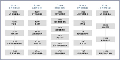 宇治ツアースケジュール