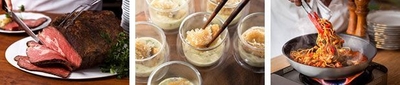 【写真左から】アメリカンローストビーフ うろこ付き甘鯛の海苔ソース(ディナー限定) 本日のパスタ