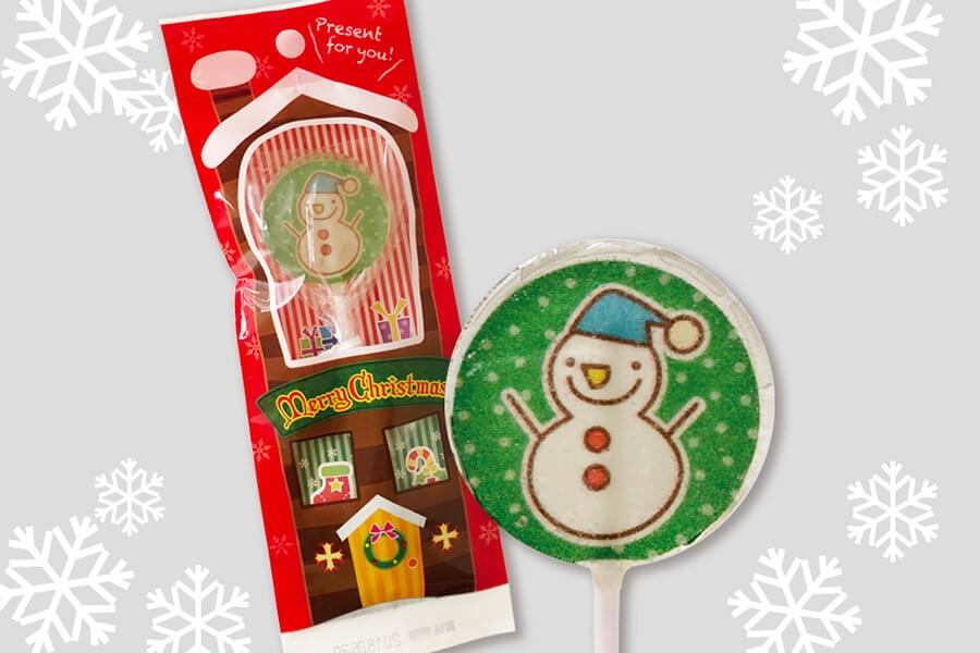 クリスマス スティックキャンディ(雪だるま)