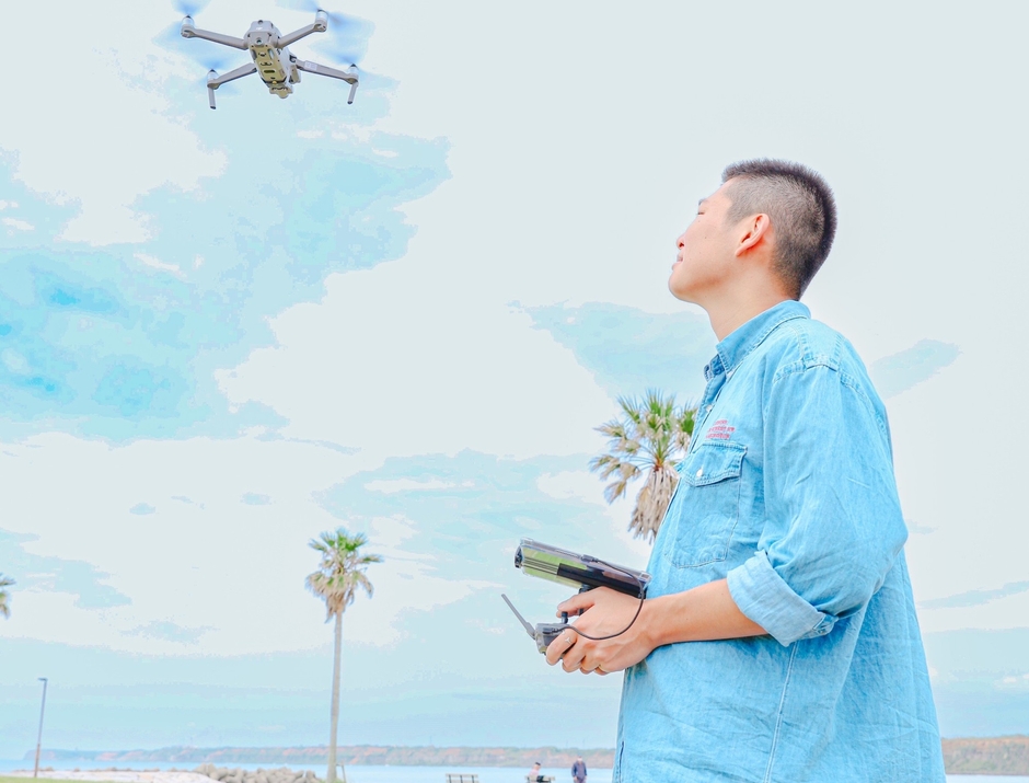 千葉科学大学危機管理学部動物危機管理学科 萩原さん ドローン風景