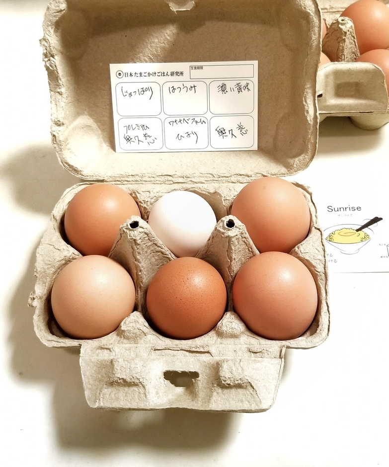 たまごはどれでも6個で800円(税込」