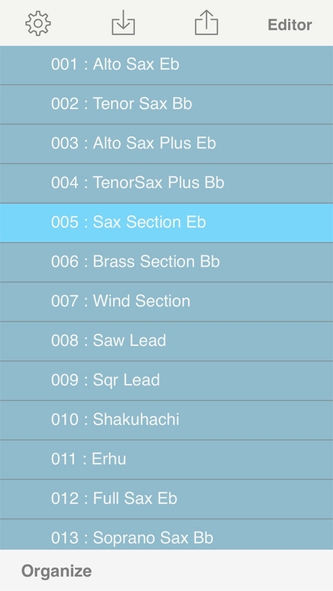 無料アプリ「Aerophone Editor」多彩な音色をリストで一覧