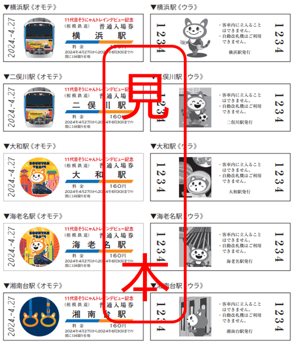 「D型硬券普通入場券」(イメージ)