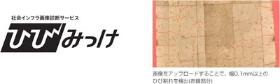 AIを活用した画像解析で橋梁などに生じた幅0.1mm以上のひび割れを自動検出し、点検作業時間を半減！社会インフラ画像診断サービス「ひびみっけ」提供開始