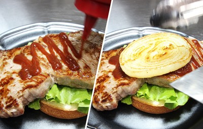 「淡路牛ステーキバーガー」 作り方(2)