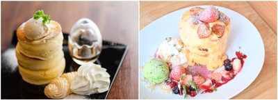 タワーパンケーキ/いちごとピスタチオのパリとろブリュレパンケーキ