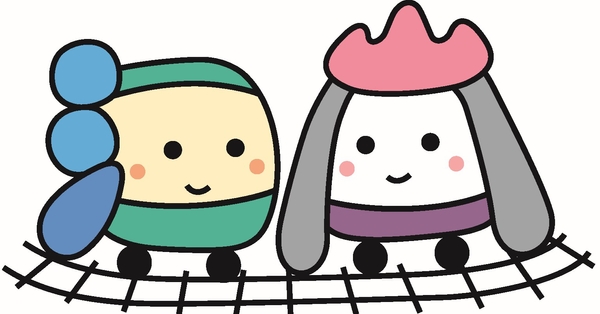 ※江ノ島電鉄の「えのん」(左)と嵐電の「あらん」(右)は姉妹提携で誕生したマスコットキャラクターです。