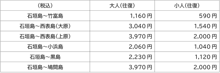 離島定期航路チケット