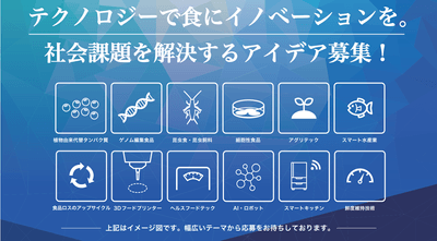 フードテックを活用した社会課題を解決するアイデアを公募