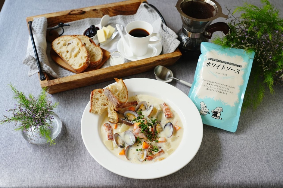 調理例:MtoMホワイトソースを使用した「クラムチャウダー」