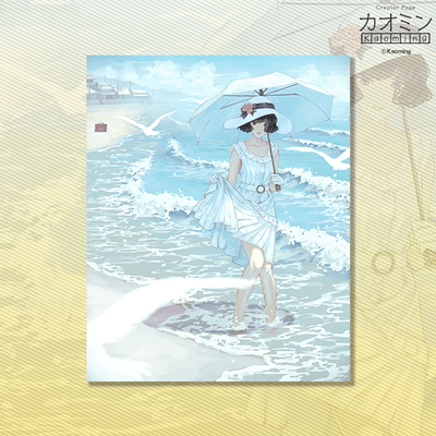 アクリルアート:クリアタイプ(カオミン「海とパラソル」)