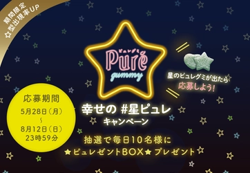 カンロ「幸せの #星ピュレ キャンペーン」スタート！ 2018年5月28日（月）より、毎日10名様に「ピュレゼントBOX」が当たる！  