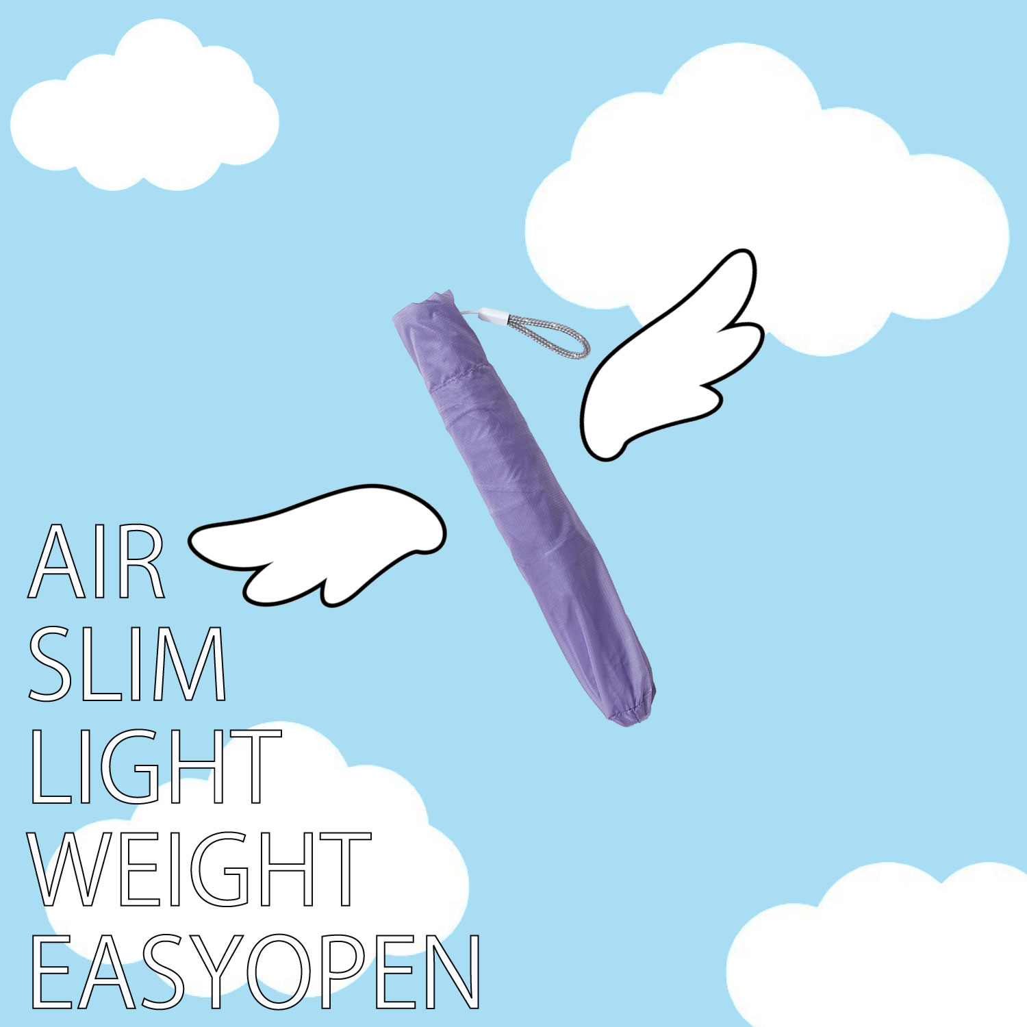 【MOONBAT】estaa（エスタ）空気のように軽い折りたたみ傘が新登場！楽々開閉タイプでは業界最軽量の７５g。