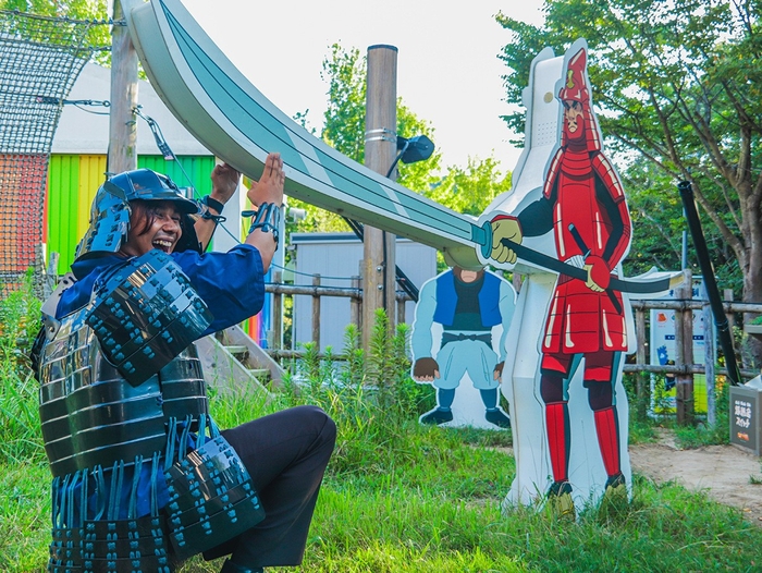 ▲甲冑を着て、侍になりきろう!
