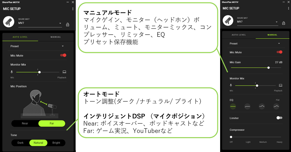 ShurePlus MOTIV™デスクトップ用アプリ